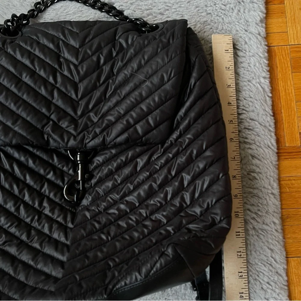 REBECCA MINKOFF Quilted‎ Chevron Backpack Black Chain Handle Designer Bag